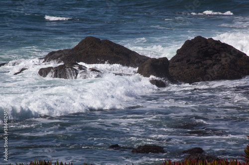 Ocean Crashing onto a rocky shore