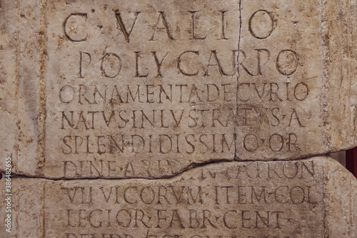 Old medieval latin catholic inscription (Italy)