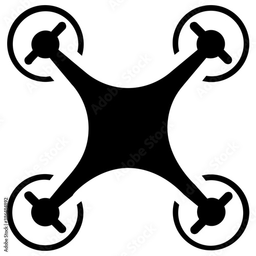 
Remote control drone technology, quadcopter glyphicon design
