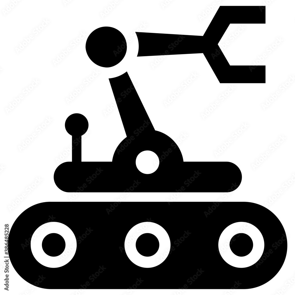 A robotic hand for manufacturing process, vector icon of industrial robot
A robotic hand for manufacturing process, vector icon of industrial robot