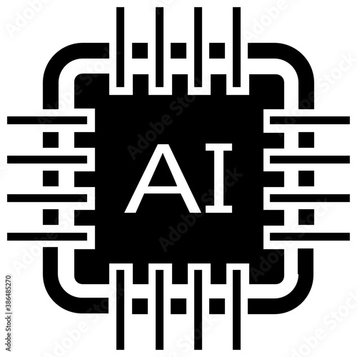 
Integrated circuits of microprocessor glyphvector icon
