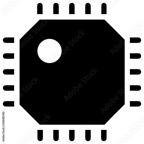 
Integrated circuits of microprocessor glyphvector icon
