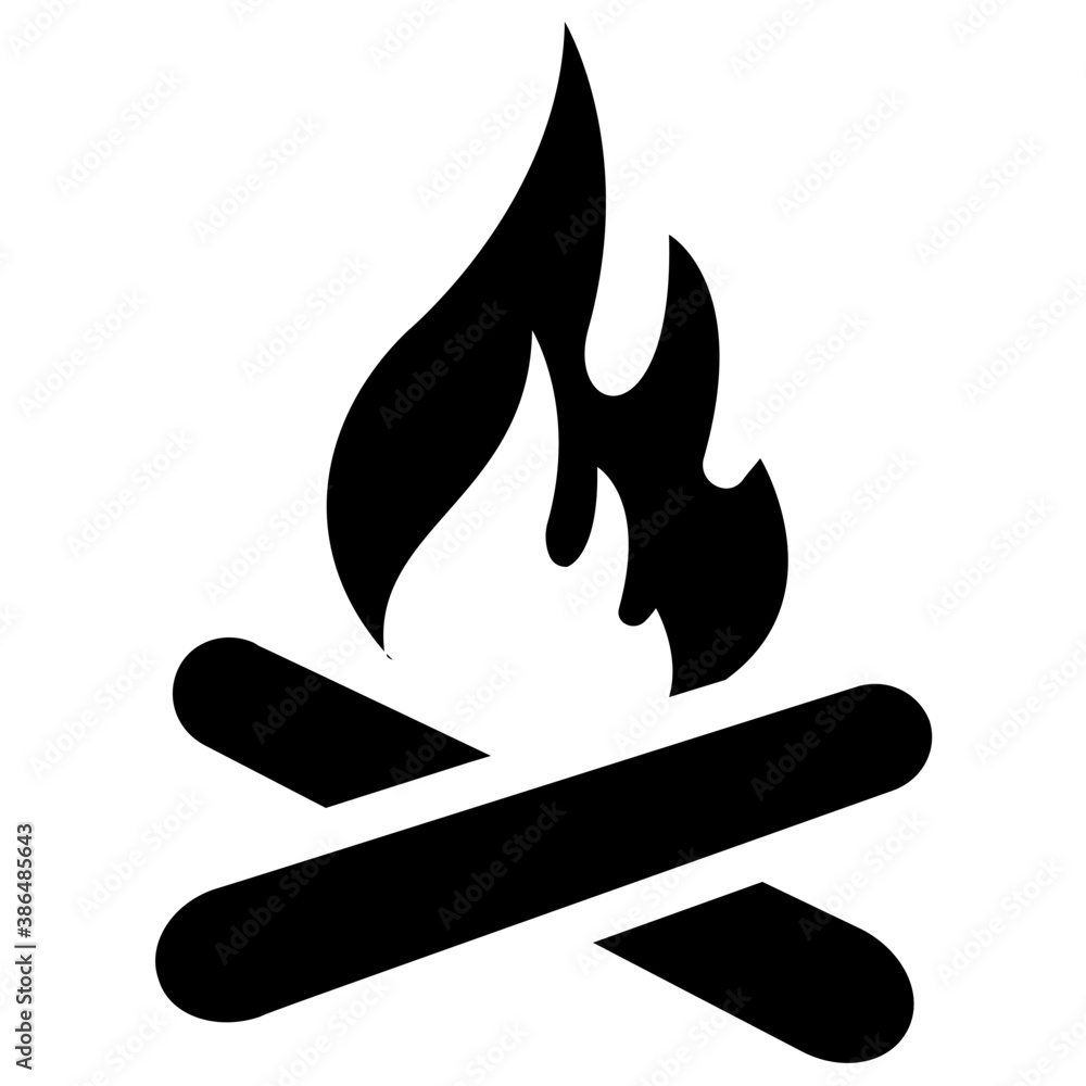 
Woods having on fire depicting bonfire or fireplace in forest and beach 
