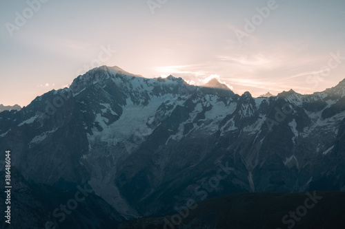 Sunset on Monte Bianco Aosta Valley Italian Alps © Tommaso Pavesi
