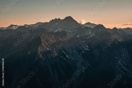 sunset in the Italian alps
