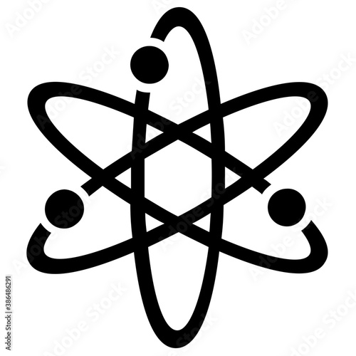 
Structure of atom, science and chemistry glyph icon design 
