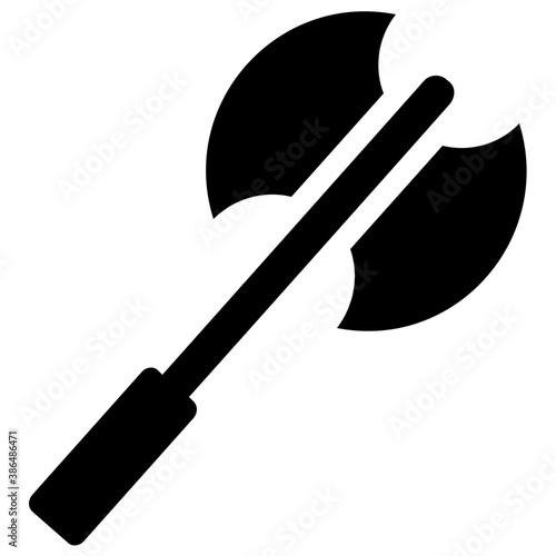 
Medieval executioner double-sided axe, glyph vector icon 
