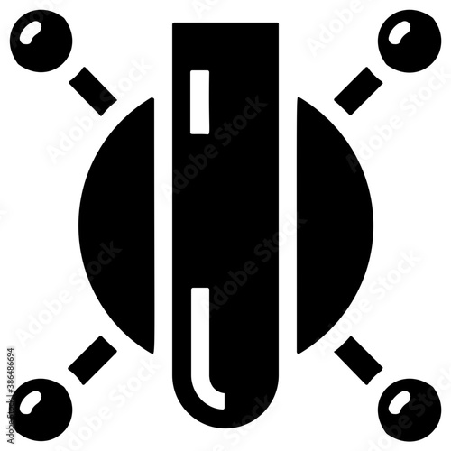 
Structure of atom, science and chemistry glyph icon design 
