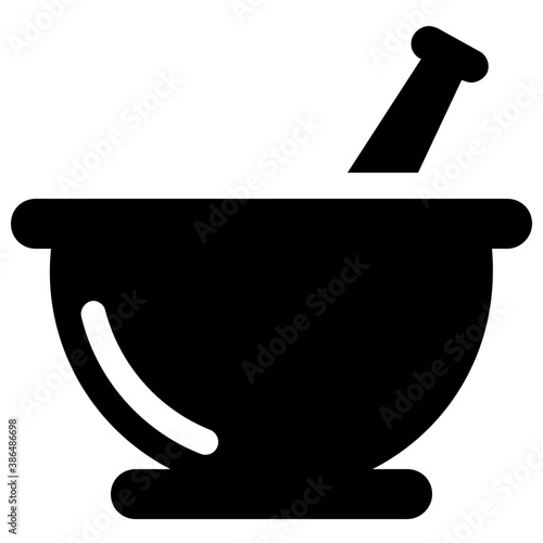 
A pharmacy tool for crushing pills, mortar pestle 
