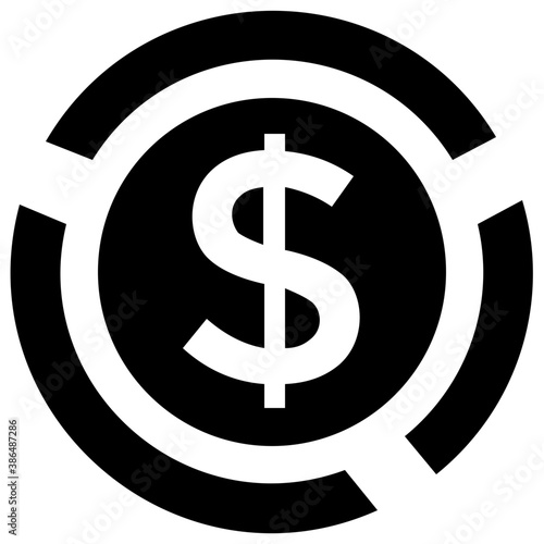 
A dollar with the reversible directional arrows characterizing cash flow 

