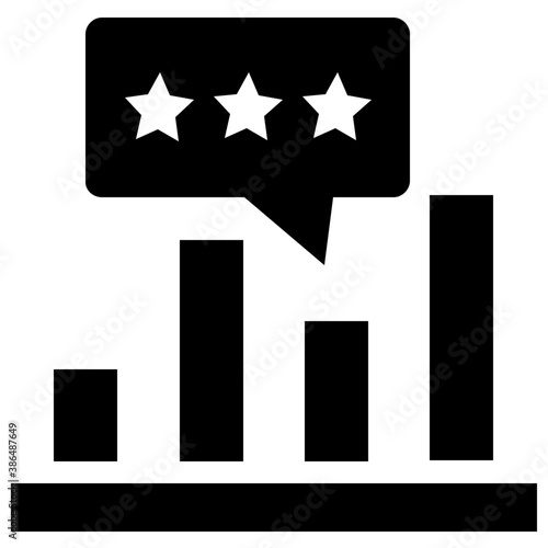 
A bar graph havig rating stars on it denoting rating graph 
