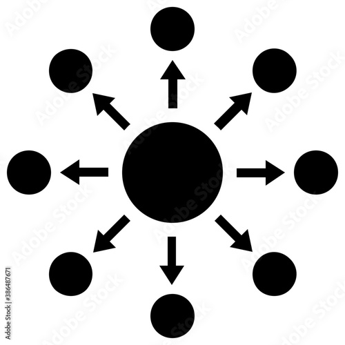 
A molecular hub making networks and relations depicting corporate relations 

