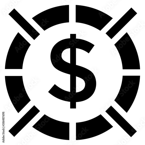 
A dollar with the reversible directional arrows characterizing cash flow 
