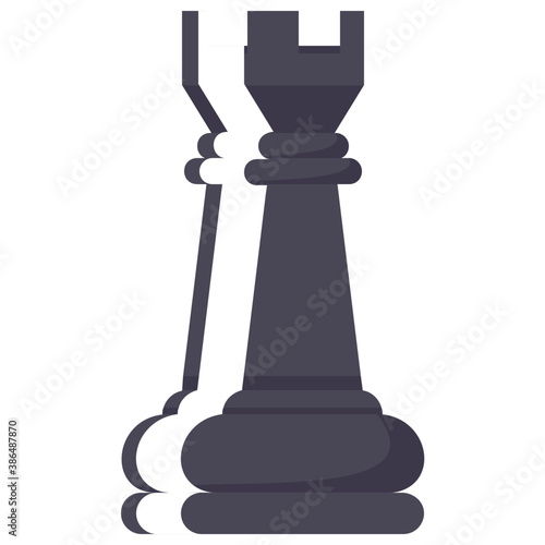 

Chess piece with medieval fort roof like shape on the head denoting chess rook icon

