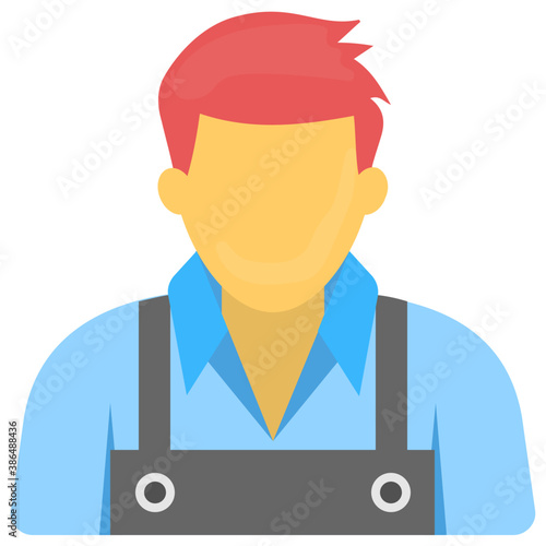 
Lady avatar wearing uniform of a maid making housekeeping notion 
