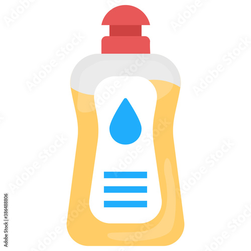 
Bottle with droplet design having plastic cap, this is liquid detergent graphic 
