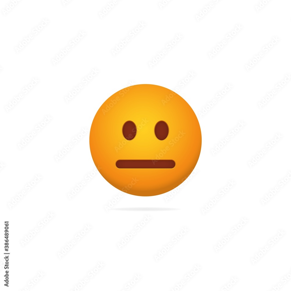 Emoji poker face. Dispassionate expression of yellow character with neutral mood expressionless social indifference absence. Emoji poker face. Dispassionate expression of yellow character with neutral mood expressionless social indifference absence.