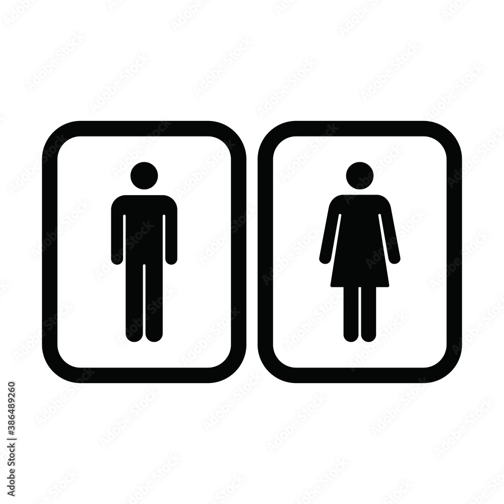 Man and woman symbol icon vector for toilet sign in a glyph pictogram illustration Man and woman symbol icon vector for toilet sign in a glyph pictogram illustration