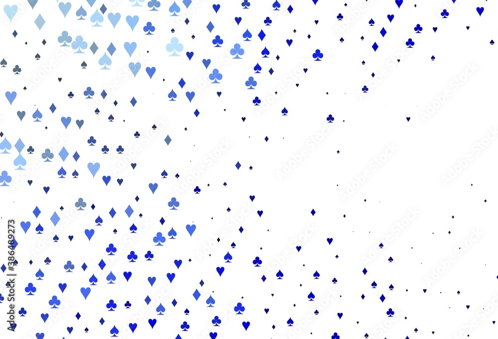 Light BLUE vector cover with symbols of gamble. Light BLUE vector cover with symbols of gamble.