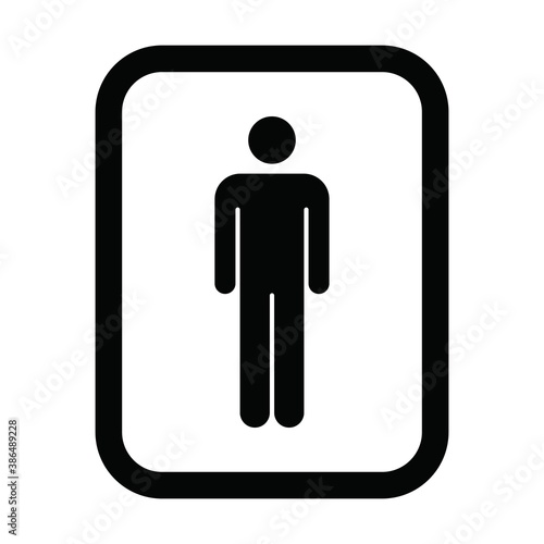 Man symbol icon vector for toilet sign in a glyph pictogram illustration
