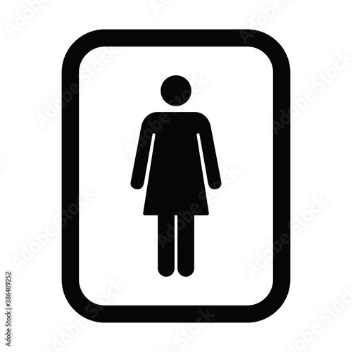 Female symbol icon vector for toilet sign in a glyph pictogram illustration
