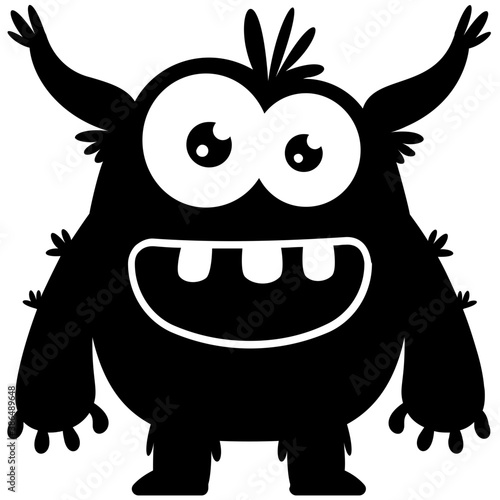 
zombie monster and big screaming mouth, argus panoptes flat icon 
