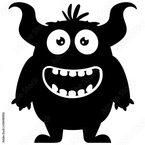 
zombie monster and big screaming mouth, argus panoptes flat icon 
