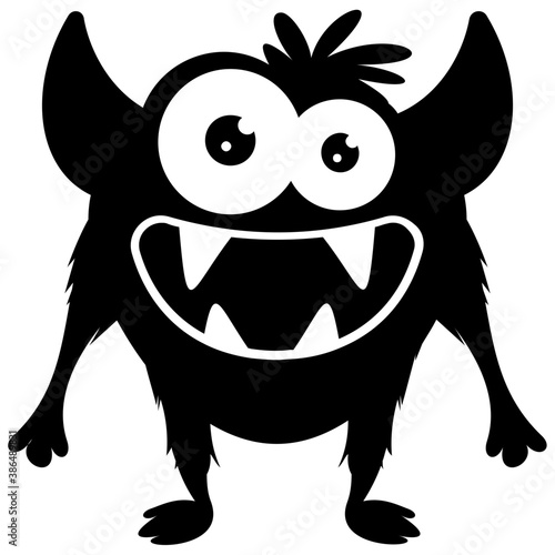 
zombie monster and big screaming mouth, argus panoptes flat icon 
