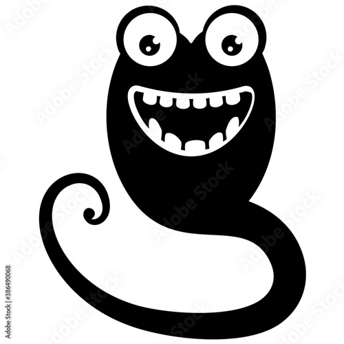 
zombie monster and big screaming mouth, argus panoptes flat icon 
