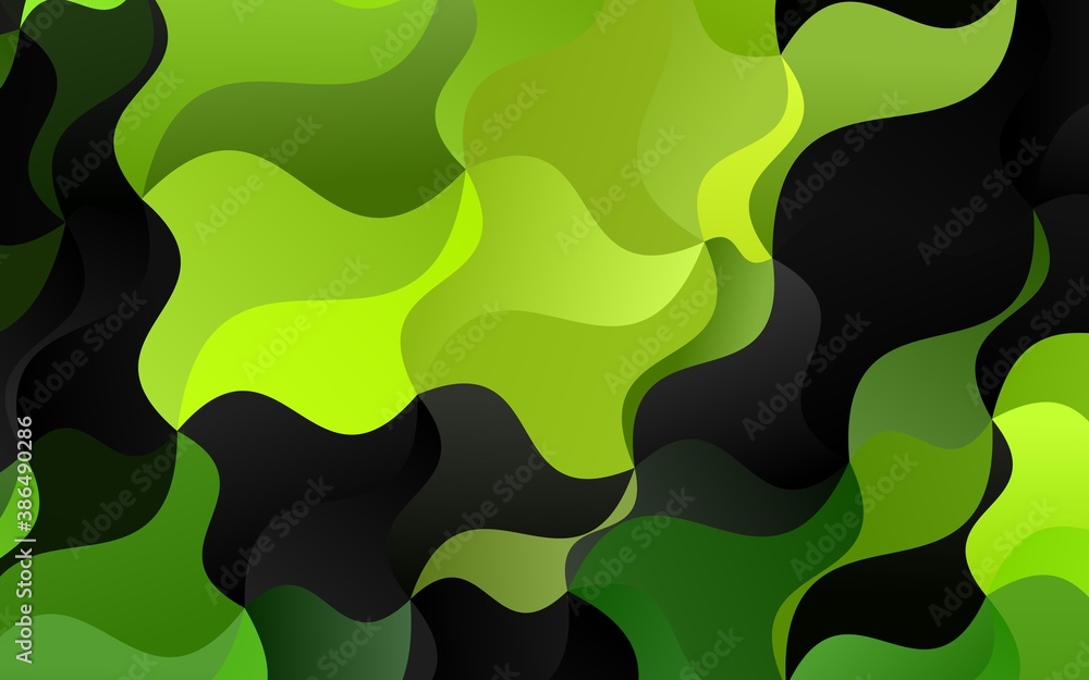 Light Green vector pattern with lava shapes. Light Green vector pattern with lava shapes.