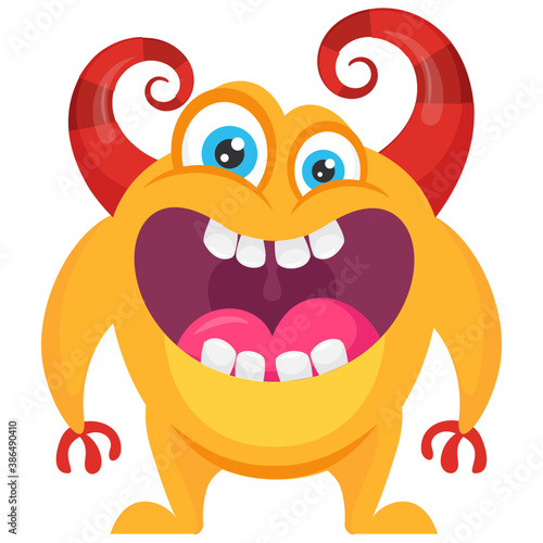 

zombie monster and big screaming mouth, argus panoptes flat icon 
