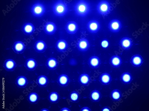 LED PAR Light background,Close up of LED lighting equipment, LED forstage professional lighting device colored. Led lights for disco.