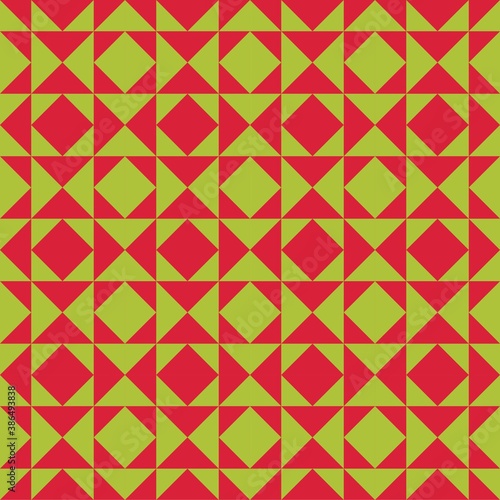 Barn quilt pattern, Amish Patchwork design, Abstract geometric tiled trail Vector illustration