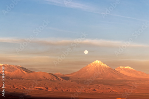 Chile – volcano during the sunset.