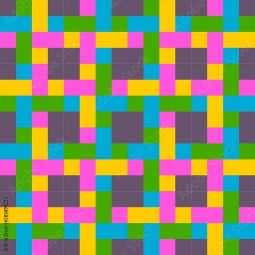 Barn quilt pattern, Amish Patchwork design, Abstract geometric tiled trail Vector illustration