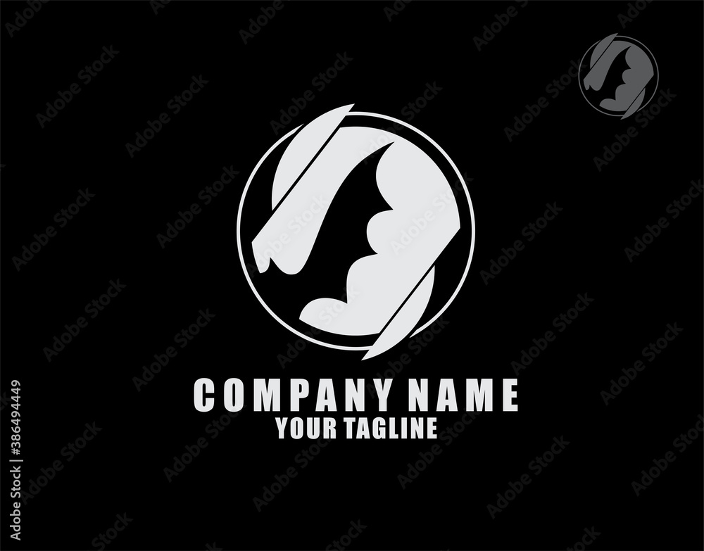 Bat Logo on black background in vector illustration Bat Logo on black background in vector illustration