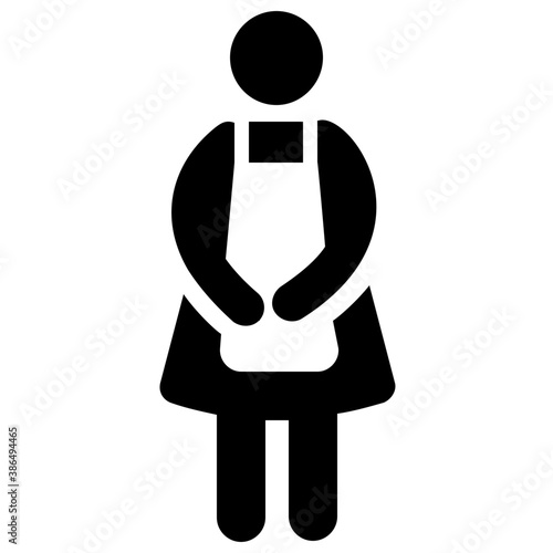 
Lady avatar standing with hands joined, masseuse avatar 
