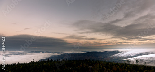 Moving clouds and autumn fog over the Black Forest © Elosoblues