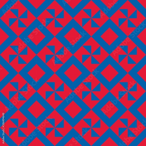 Barn quilt pattern, Amish Patchwork design, Abstract geometric tiled trail Vector illustration