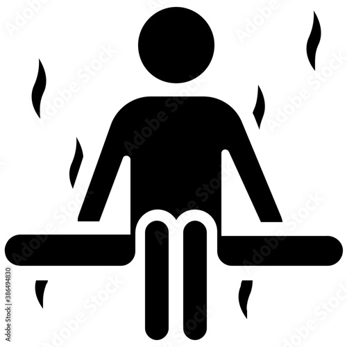 
Human body on a bench, half covered, having hot stones on the backbone, this is stone massage graphic  
