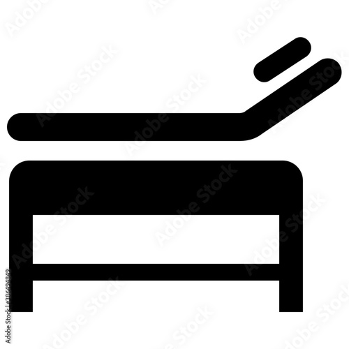 
Spa bed and bench referring to massage table icon 
