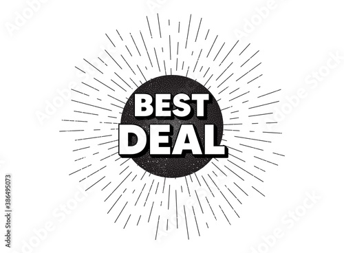 Best deal. Vintage star burst banner. Special offer Sale sign. Advertising Discounts symbol. Hipster sun with rays. Retro vintage starburst element. Sunburst rays bubble. Best deal banner. Vector