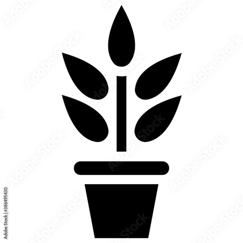 
A mud pot having growing plant inside representing pot plant 

