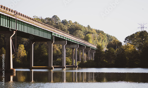 Fotografie, Obraz Oak Ridge, TN train trestle over river