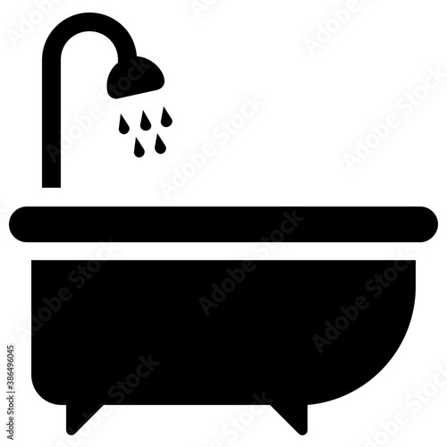 
Bathtub design icon for shower, bathing and spa
