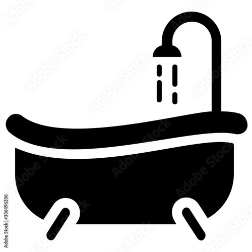 
Bathtub design icon for shower, bathing and spa
