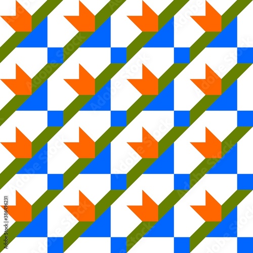 Barn quilt pattern, Quilting blocks, Patchwork design, Abstract geometric tile Vector illustration