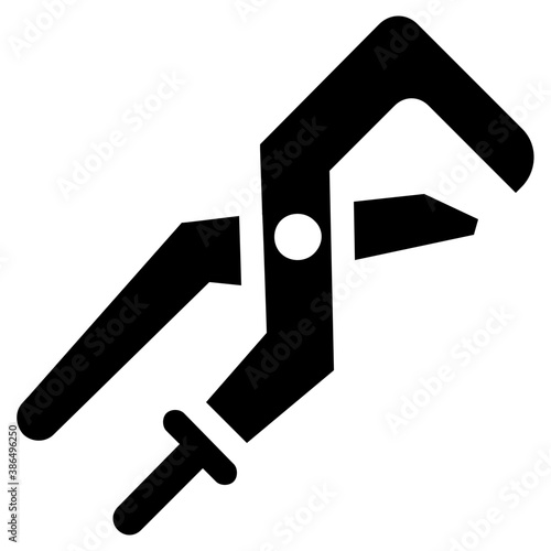 
An adjustable wrench used for pipe fitting, plumbing tool icon 
