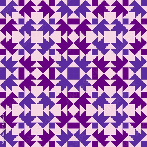 Barn quilt pattern, Quilting blocks, Patchwork design, Abstract geometric tile Vector illustration