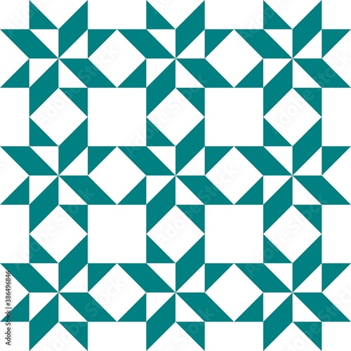Barn quilt pattern, Quilting blocks, Patchwork design, Abstract geometric tile Vector illustration